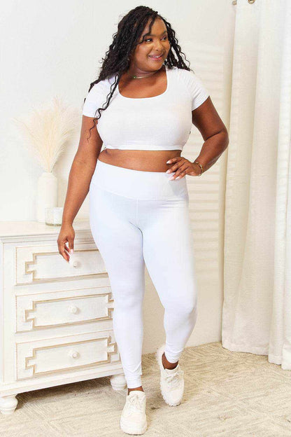 Double Take Wide Waistband Sports Leggings - Purcell's Clothing Company