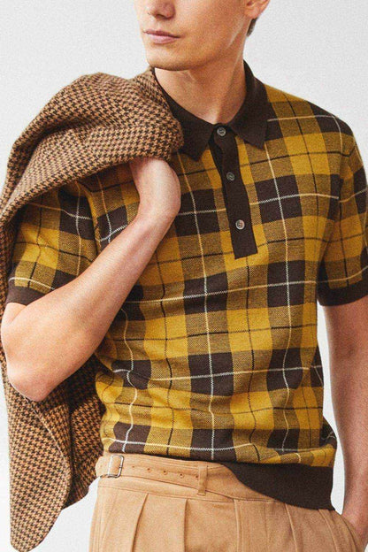 Plaid Short Sleeve Polo - Purcell's Clothing Company