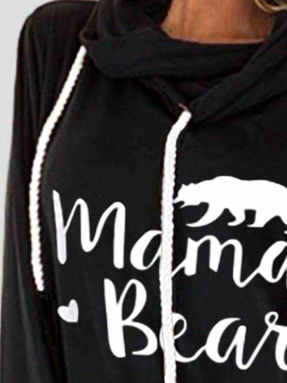 Drawstring Letter Graphic Long Sleeve Hoodie - Purcell's Clothing Company