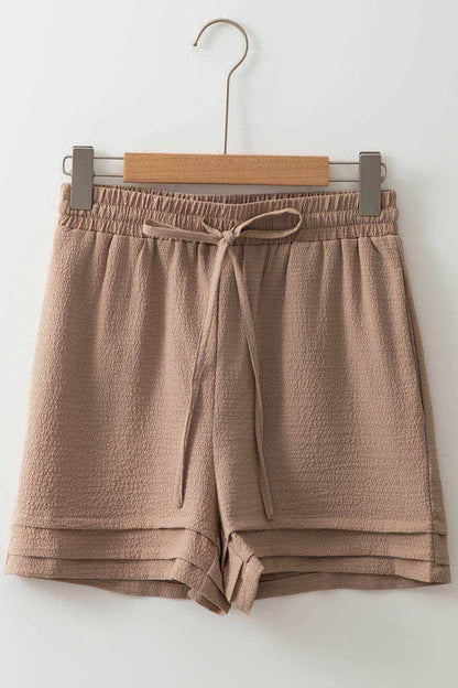 Textured Tiered Edge High Waist Shorts - Purcell's Clothing Company