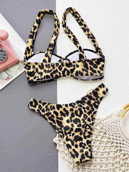 Leopard Ring Detail Bikini Set - Purcell's Clothing Company
