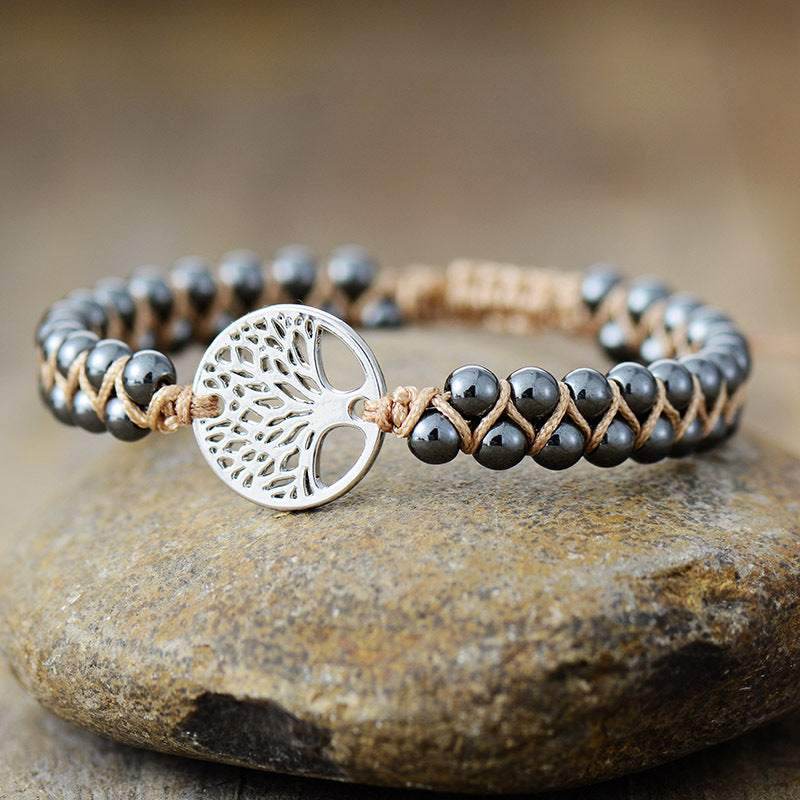 Alloy Natural Stone Braided Bracelet - Purcell's Clothing Company