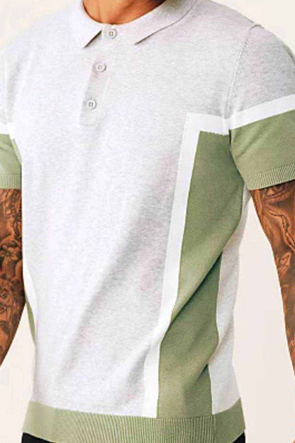 Button Short Sleeve Contrast Polo - Purcell's Clothing Company