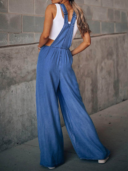 Wide Leg Denim Overalls - Purcell's Clothing Company
