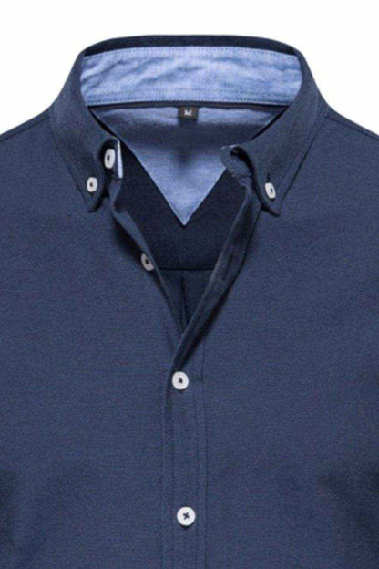 Solid Button Down Collared Neck Shirt - Purcell's Clothing Company