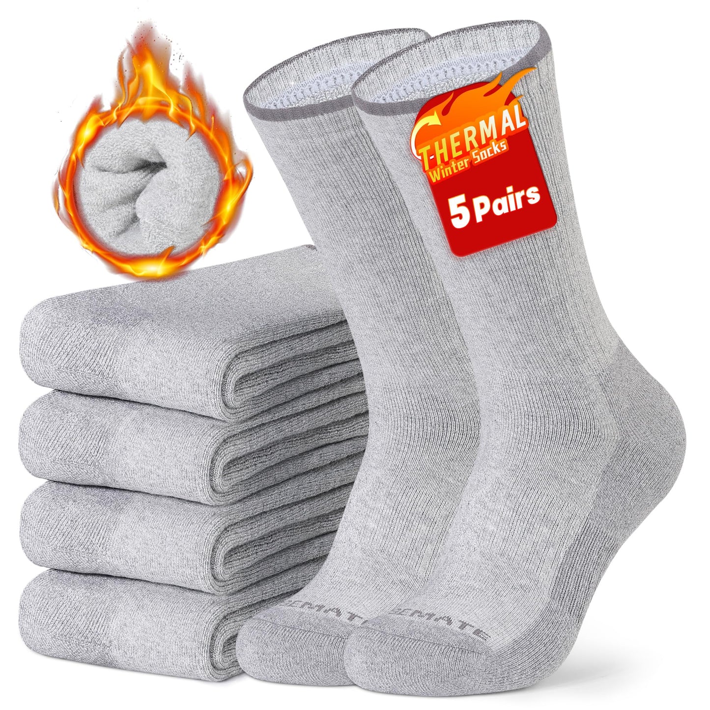 Closemate Thick Thermal Socks (5 - Pairs) - Purcell's Clothing Company - 