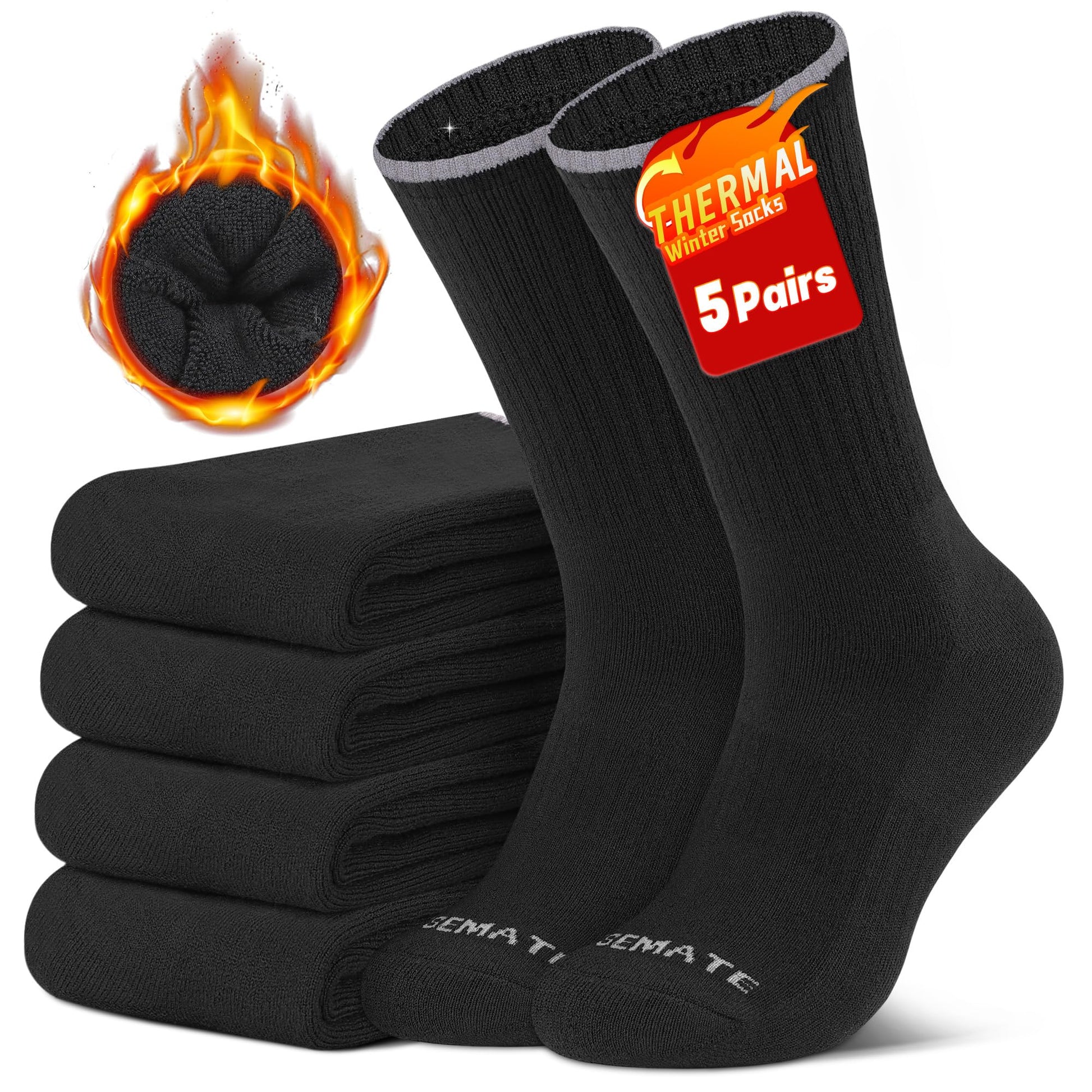 Closemate Thick Thermal Socks (5 - Pairs) - Purcell's Clothing Company - 