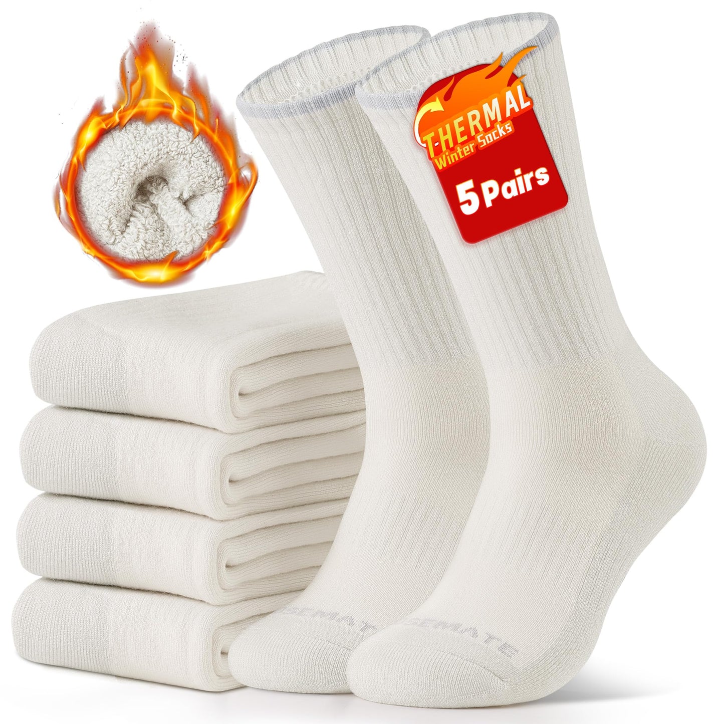 Closemate Thick Thermal Socks (5 - Pairs) - Purcell's Clothing Company - 