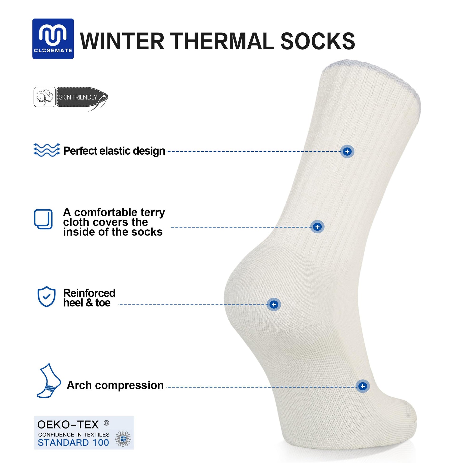 Closemate Thick Thermal Socks (5 - Pairs) - Purcell's Clothing Company - 