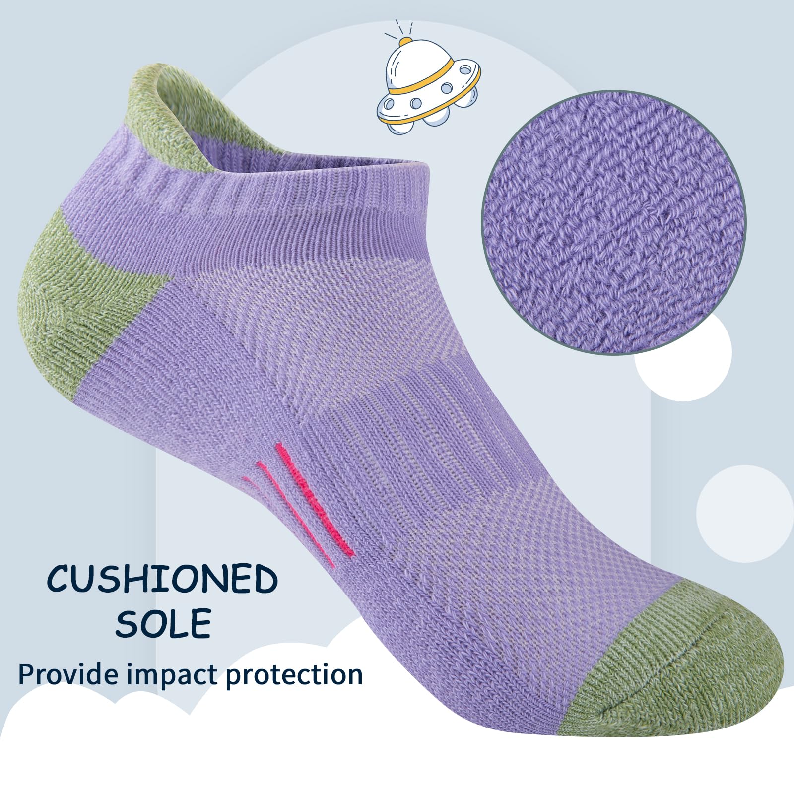 Comfoex Girls Ankle Socks (8 Pairs) - Purcell's Clothing Company - 