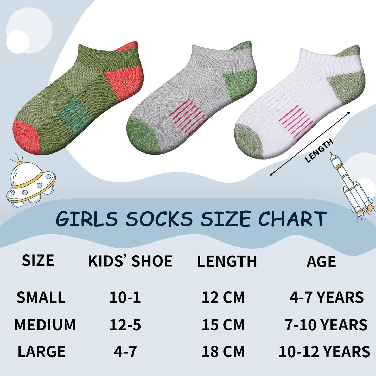 Comfoex Girls Ankle Socks (8 Pairs) - Purcell's Clothing Company - 