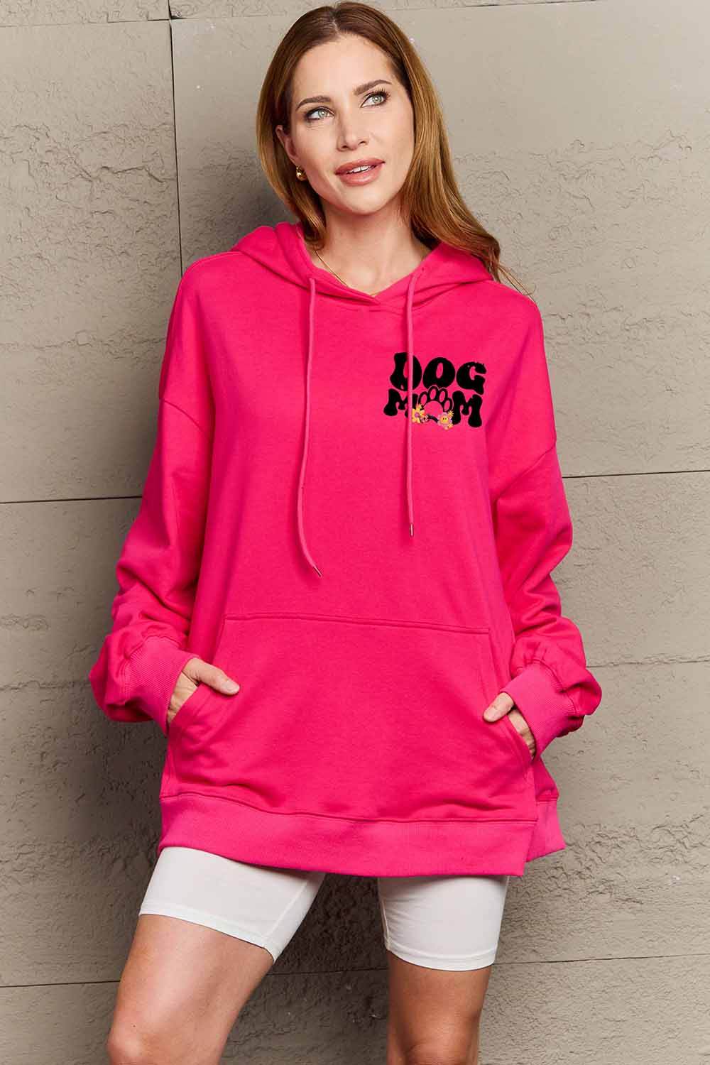 Simply Love Simply Love Full Size DOG MOM Graphic Hoodie - Purcell's Clothing Company