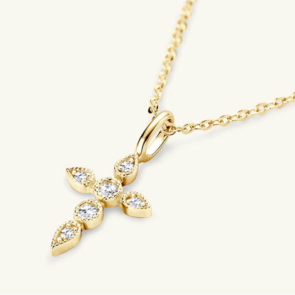 925 Sterling Silver Moissanite Cross Pendant Necklace - Purcell's Clothing Company