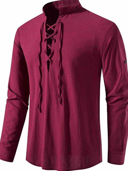 Lace Up Long Sleeve Blouse - Purcell's Clothing Company