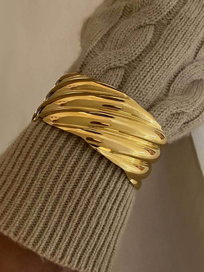 18K Gold-Plated Stainless Steel Open Ring - Purcell's Clothing Company