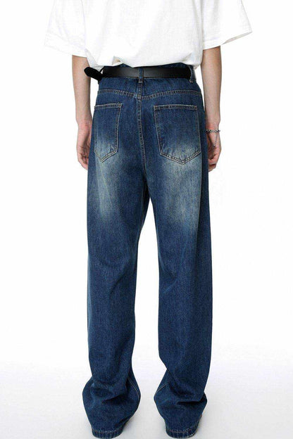 Men's Distressed Applique Straight Jeans - Purcell's Clothing Company