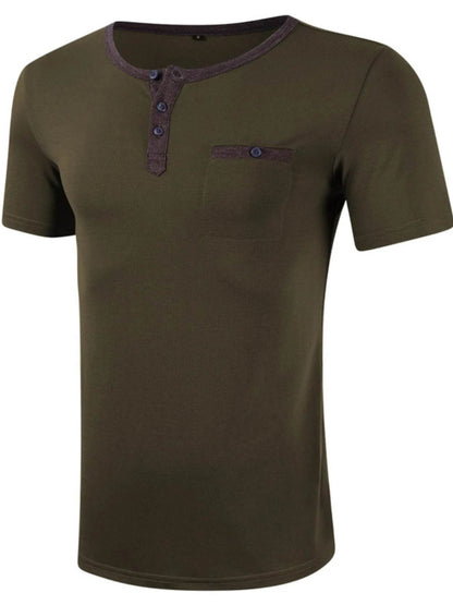 Casual Henley Pocket T-Shirt - Purcell's Clothing Company