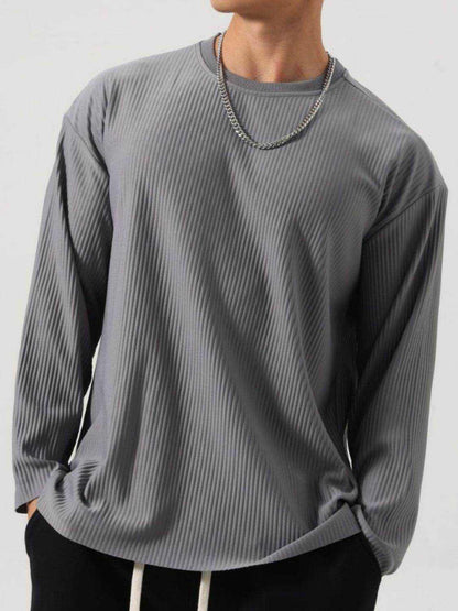 Poly-Stretch Round Neck Long Sleeve T-Shirt - Purcell's Clothing Company