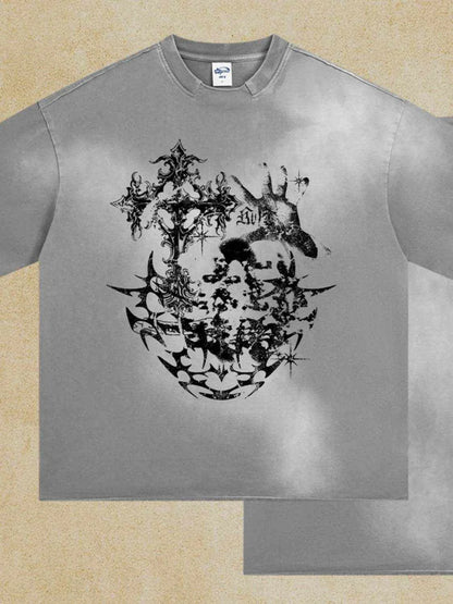 Graphic Round Neck Half Sleeve T-Shirt - Purcell's Clothing Company