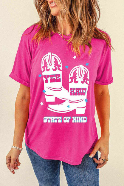 Graphic Round Neck Short Sleeve T-Shirt - Purcell's Clothing Company