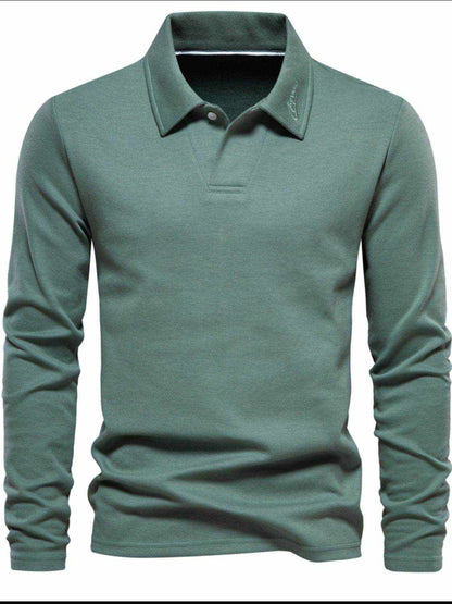 Collared Neck Long Sleeve Polo - Purcell's Clothing Company