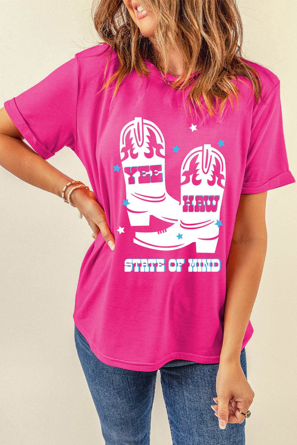 Graphic Round Neck Short Sleeve T-Shirt - Purcell's Clothing Company