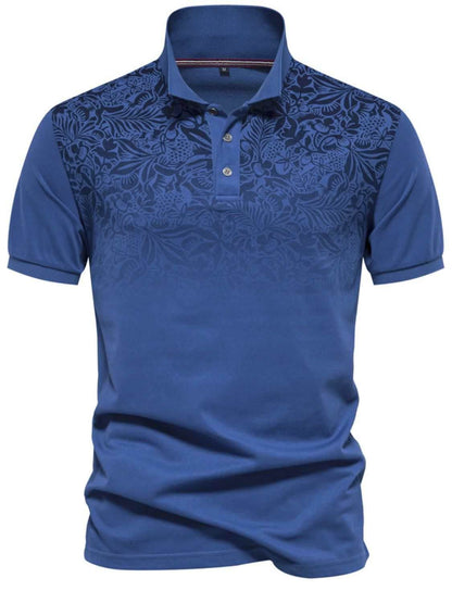 Printed Collared Neck Short Sleeve Polo - Purcell's Clothing Company