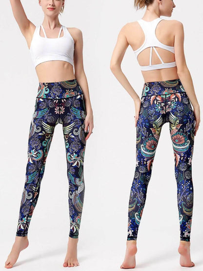 Printed High Waist Active Leggings - Purcell's Clothing Company