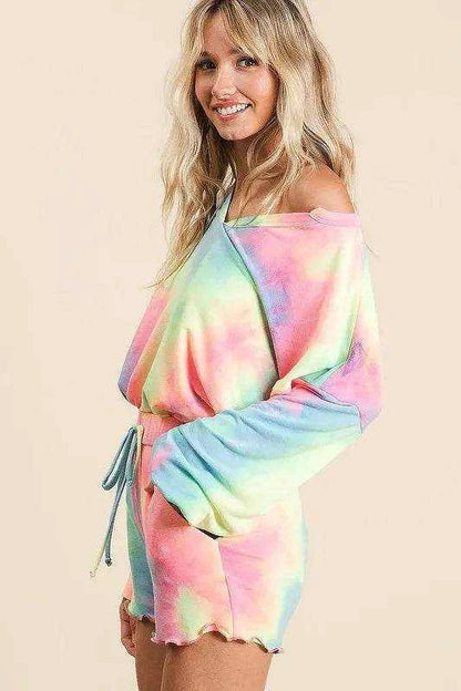 BiBi Tie Dye French Terry Top and Shorts Set - Purcell's Clothing Company