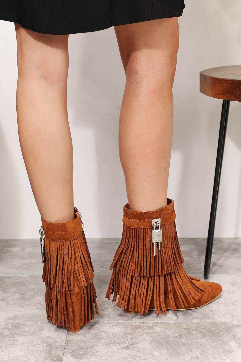 Legend Women's Tassel Wedge Heel Ankle Booties - Purcell's Clothing Company