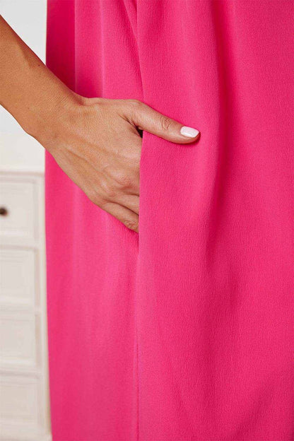 Double Take Full Size Ruffle Trim Tie Back Cami Jumpsuit with Pockets - Purcell's Clothing Company