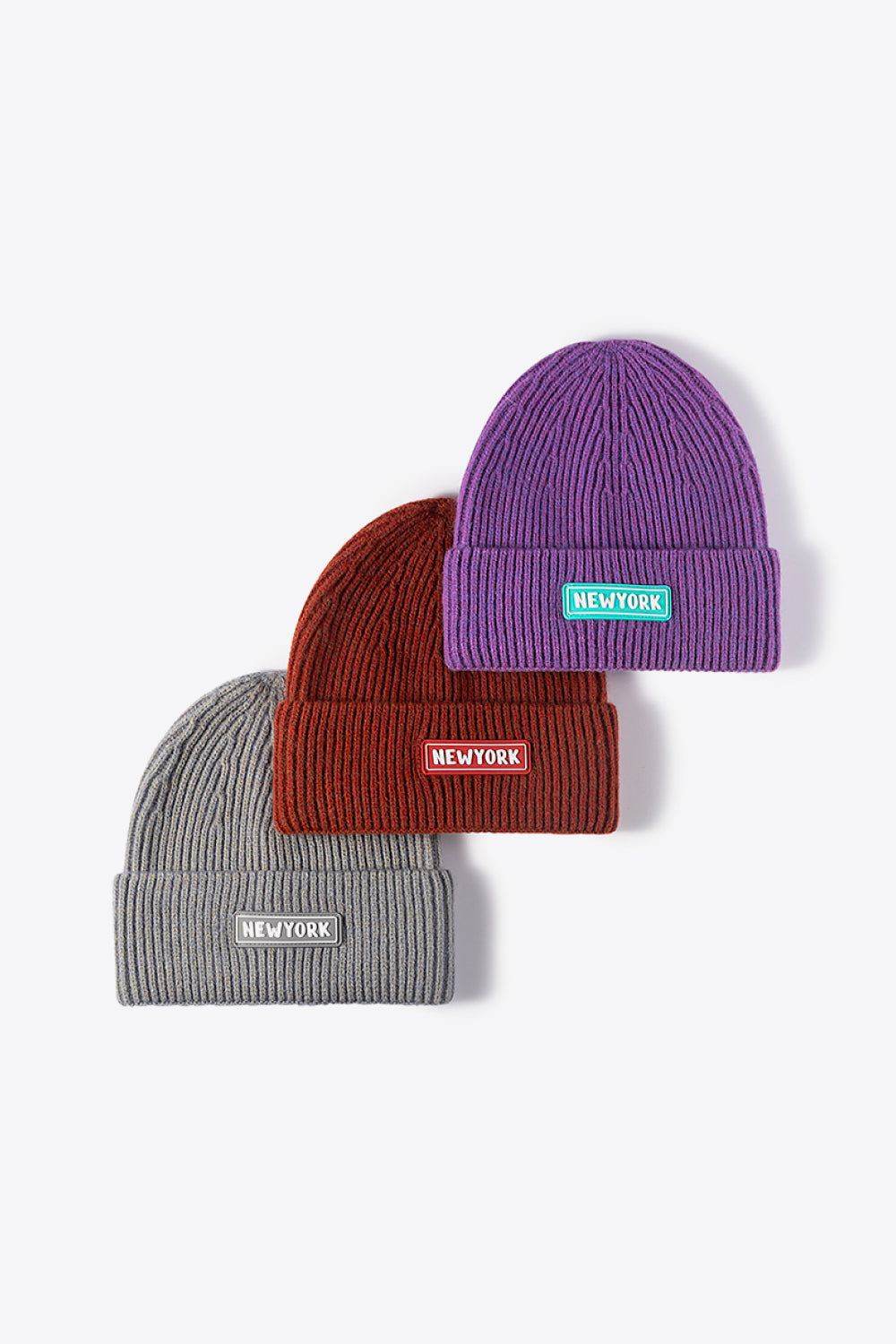 NEWYORK Patch Rib-Knit Cuffed Beanie - Purcell's Clothing Company