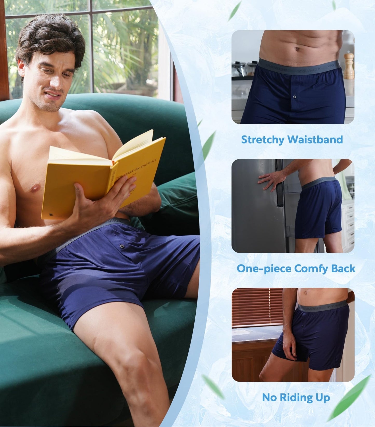 DAVID ARCHY Bamboo Rayon Boxers - Purcell's Clothing Company - 