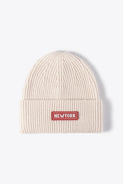 NEWYORK Patch Rib-Knit Cuffed Beanie - Purcell's Clothing Company