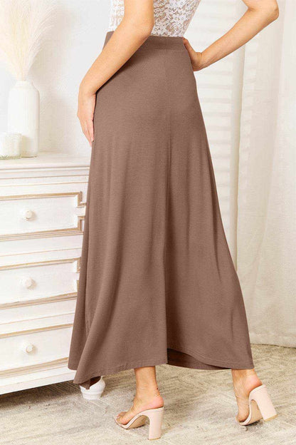 Double Take Full Size Soft Rayon Drawstring Waist Maxi Skirt - Purcell's Clothing Company