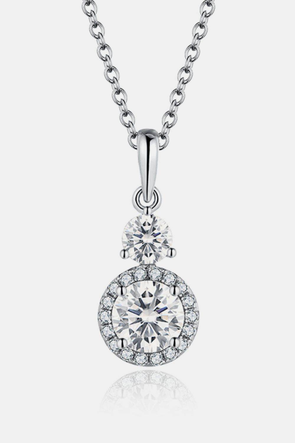 1 Carat Moissanite 925 Sterling Silver Pendant Necklace - Purcell's Clothing Company