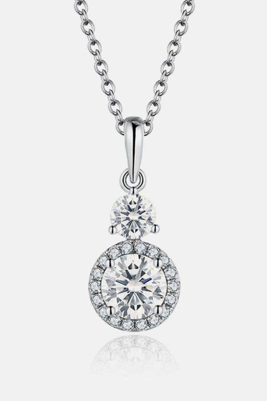 1 Carat Moissanite 925 Sterling Silver Pendant Necklace - Purcell's Clothing Company