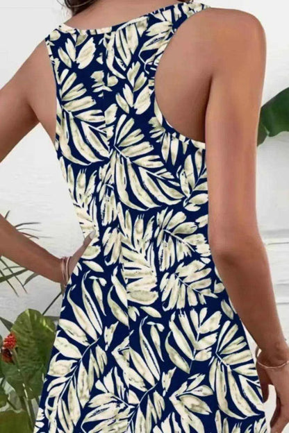 Printed Scoop Neck Wide Strap Mini Dress - Purcell's Clothing Company
