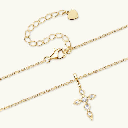 925 Sterling Silver Moissanite Cross Pendant Necklace - Purcell's Clothing Company