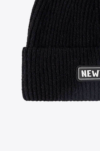 NEWYORK Patch Rib-Knit Cuffed Beanie - Purcell's Clothing Company