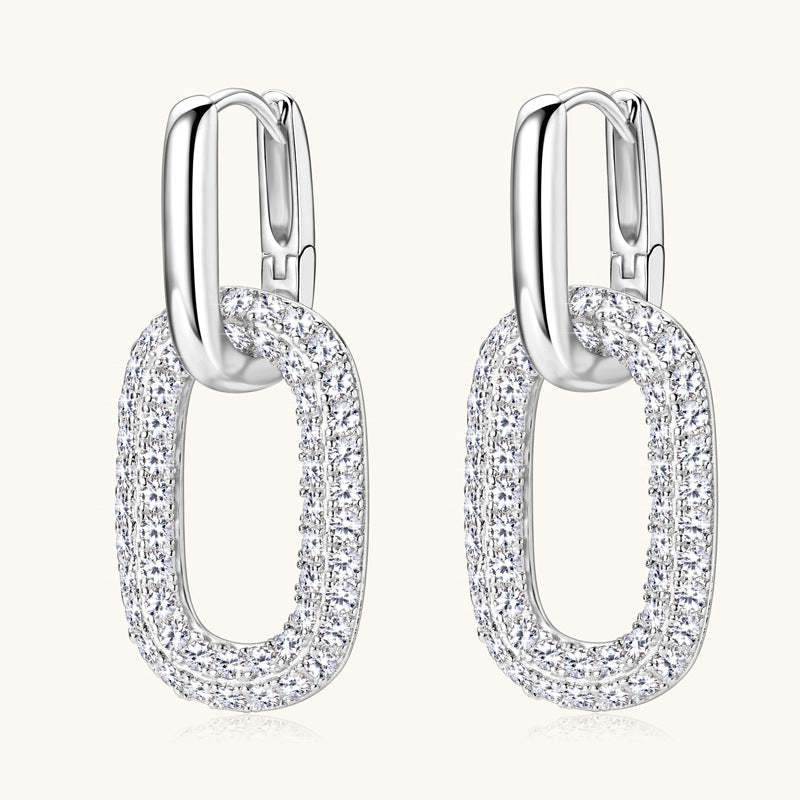 2.16 Carat Moissanite 925 Sterling Silver Earrings - Purcell's Clothing Company
