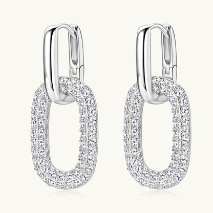 2.16 carat moissanite 925 sterling silver earrings with 18K gold plating and oval design
