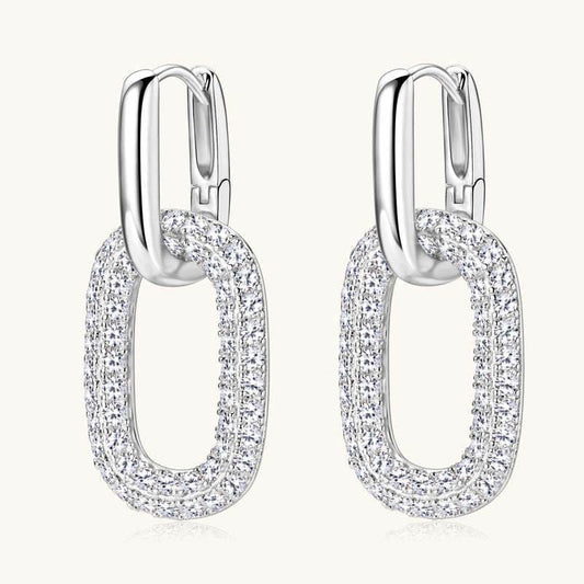 2.16 Carat Moissanite 925 Sterling Silver Earrings - Purcell's Clothing Company