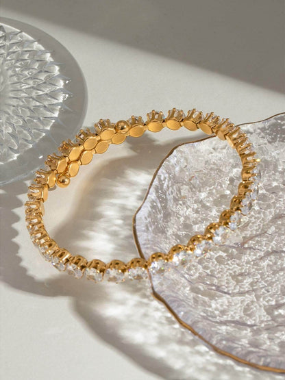 Stainless Steel Inlaid Zircon Bracelet - Purcell's Clothing Company