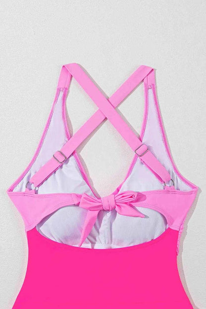 Crisscross V-Neck One-Piece Swimwear - Purcell's Clothing Company