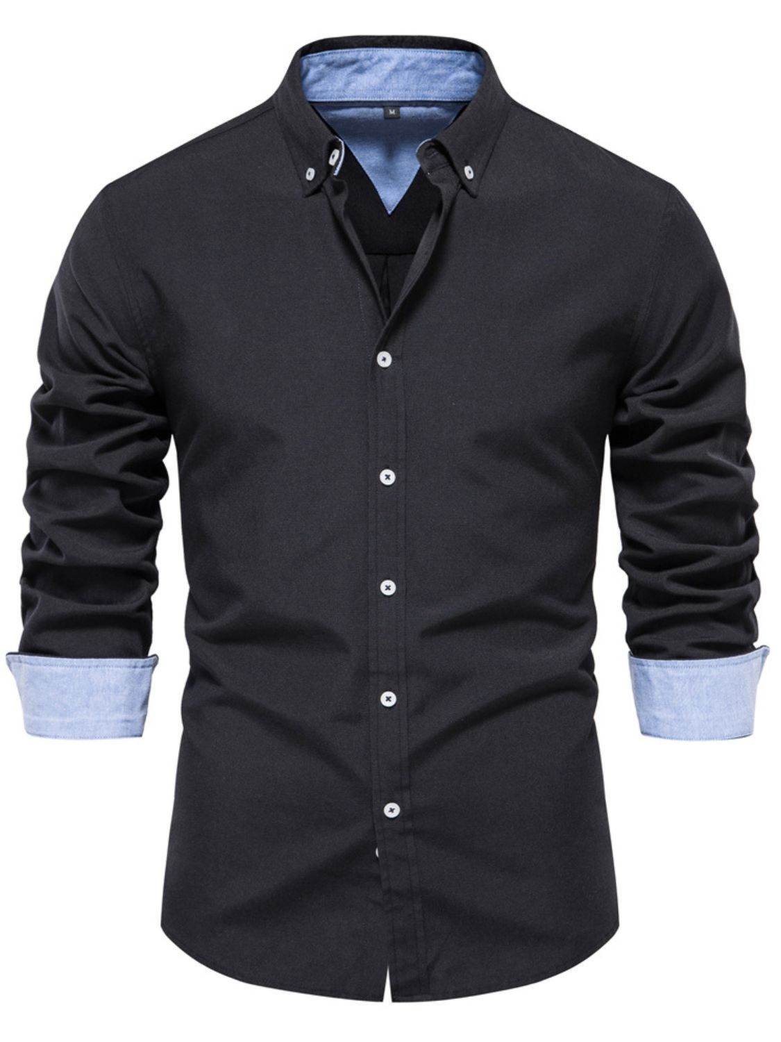 Solid Button Down Collared Neck Shirt - Purcell's Clothing Company
