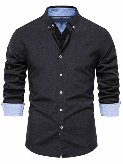 Solid Button Down Collared Neck Shirt - Purcell's Clothing Company
