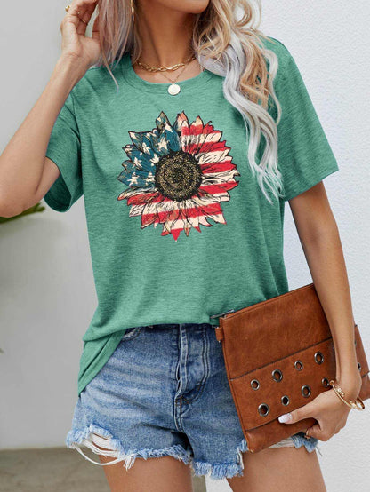 US Flag Flower Graphic Tee - Purcell's Clothing Company