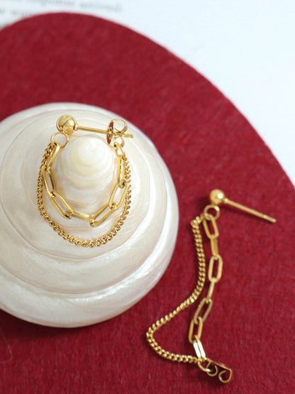 Titanium Steel Double Chain Earrings - Purcell's Clothing Company