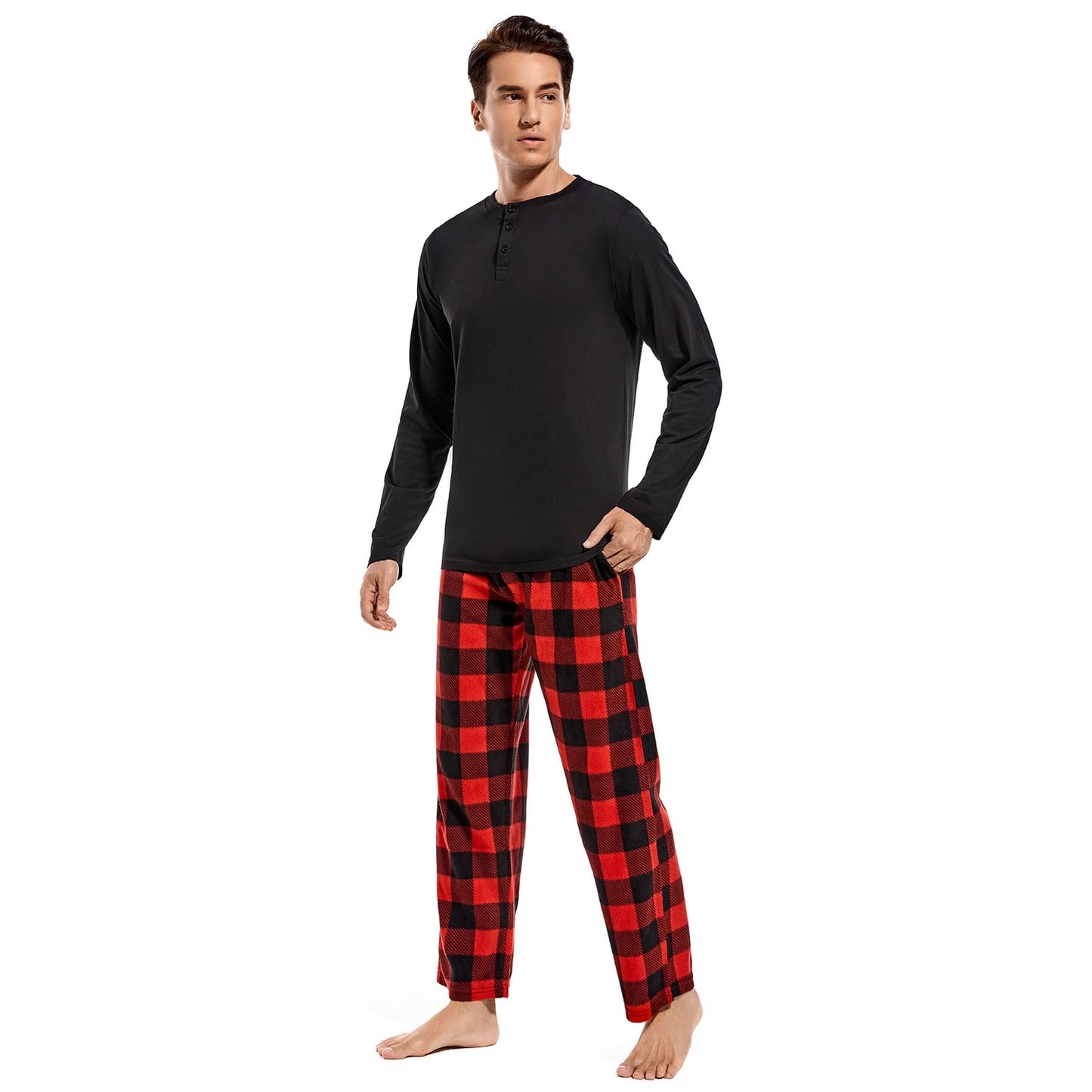 DG Hill Pajama Pants Men - Fleece Pajama Pants Plaid PJS Set Cotton Shirt - Mens Pajama Set Flannel PJ Pant Pajamas Sleepwear - Purcell's Clothing Company - 